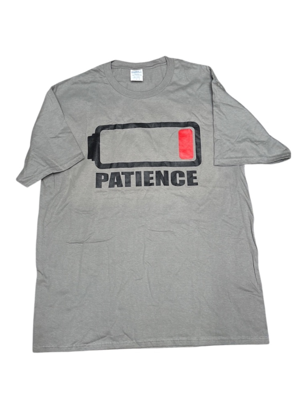Patience T Shirt. Slate Various Sizes